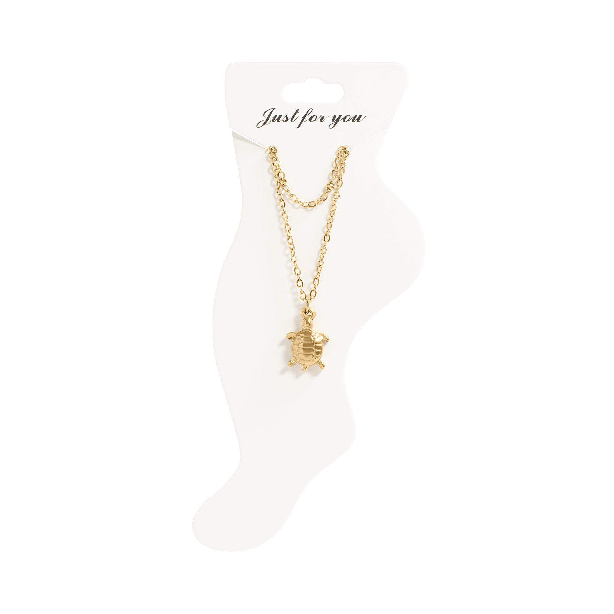 18K Gold PVD Stainless Steel Sea Turtle Charm Anklet / BRJ1028、mySite、dreamappss