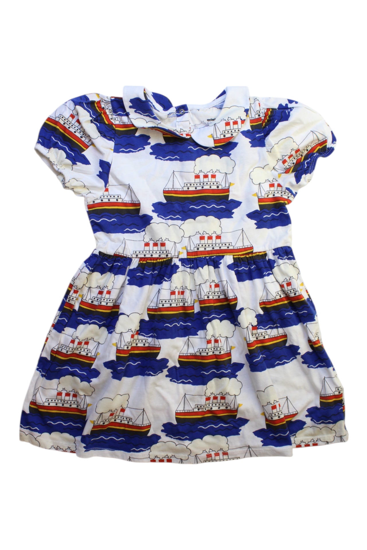 Mini Rodini Ship Print Short Sleeve Dress 7Y、mySite、g9winljtr