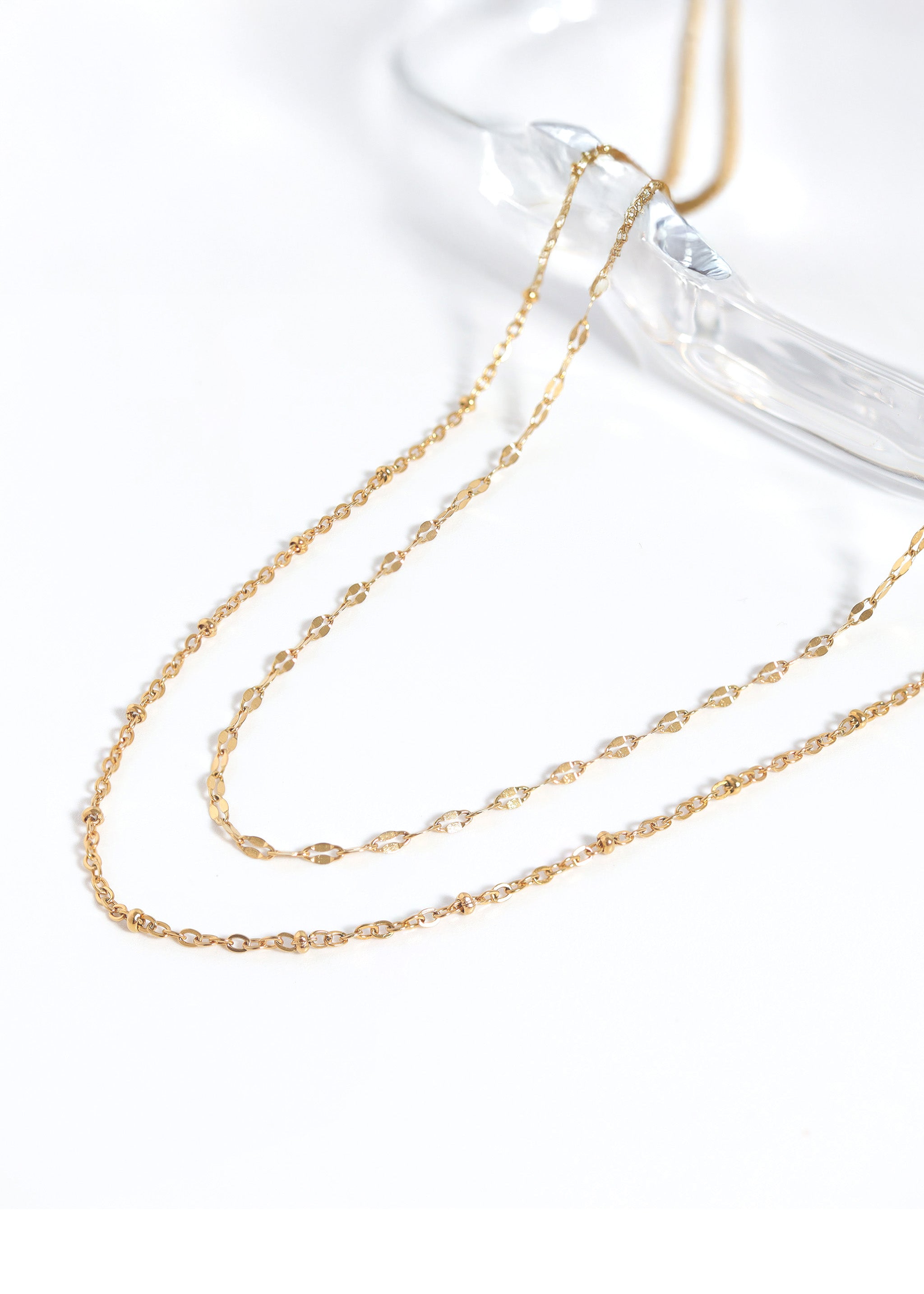 18K Gold PVD Stainless Steel Satellite Chain Necklace / CHN9960、mySite、dreamappss