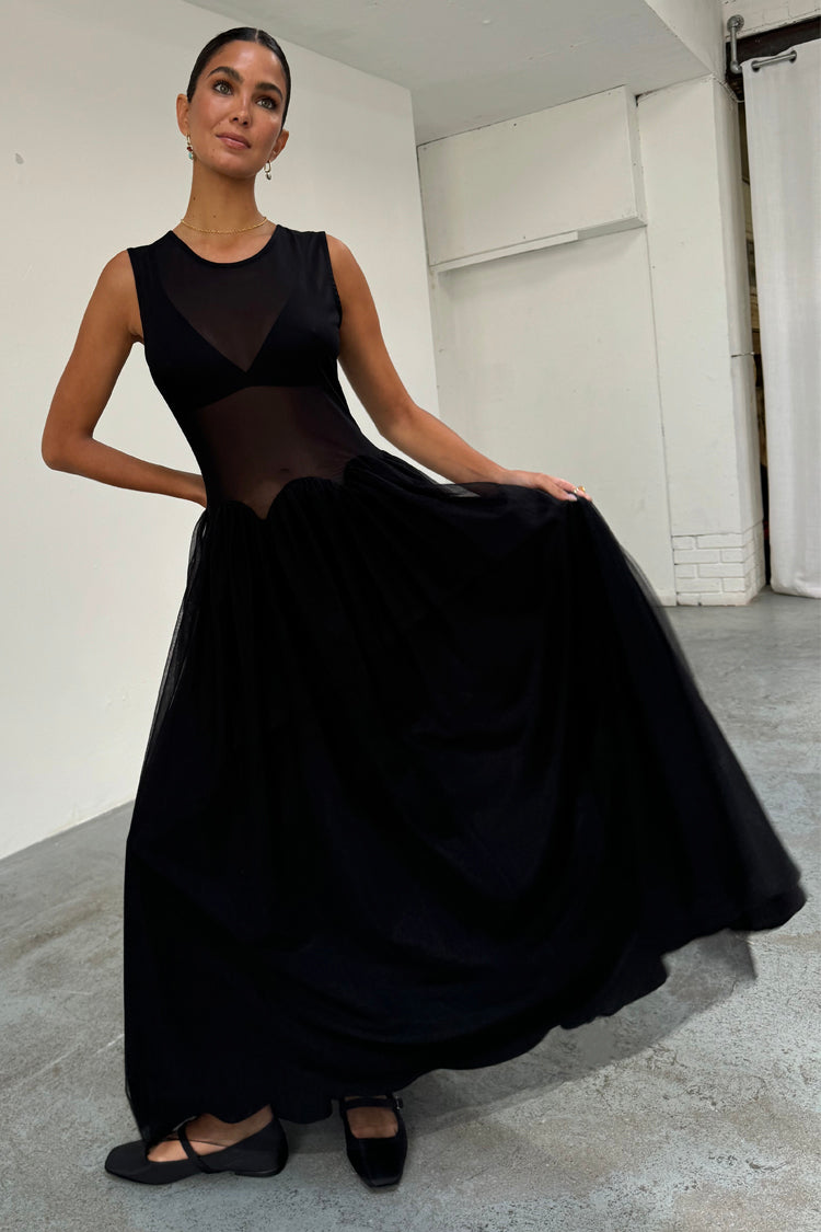 Black Mesh Monika Dress、mySite、solidvoid