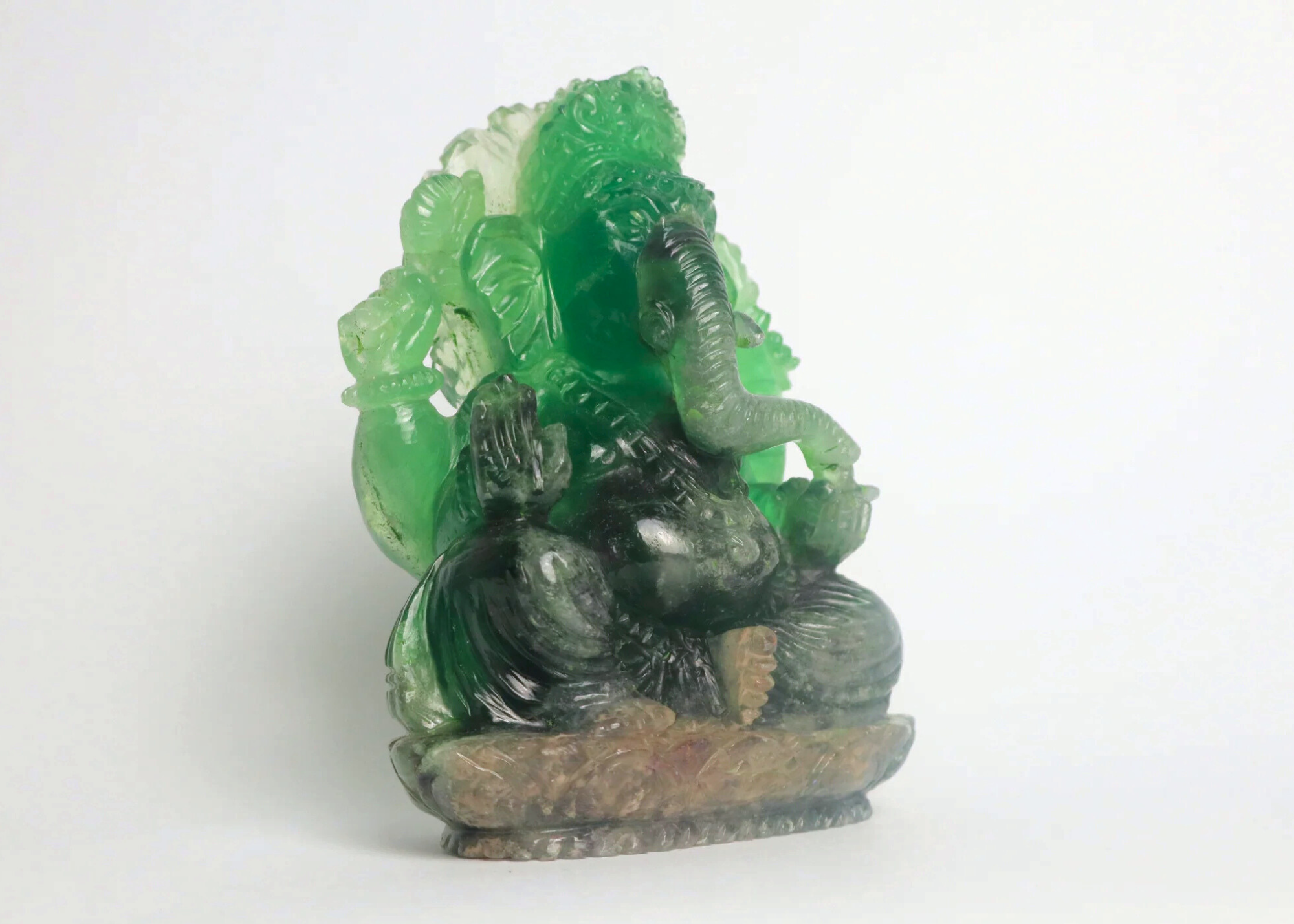 Ganesha Statue - Green Fluorite (16cm)、mySite、topwebapps