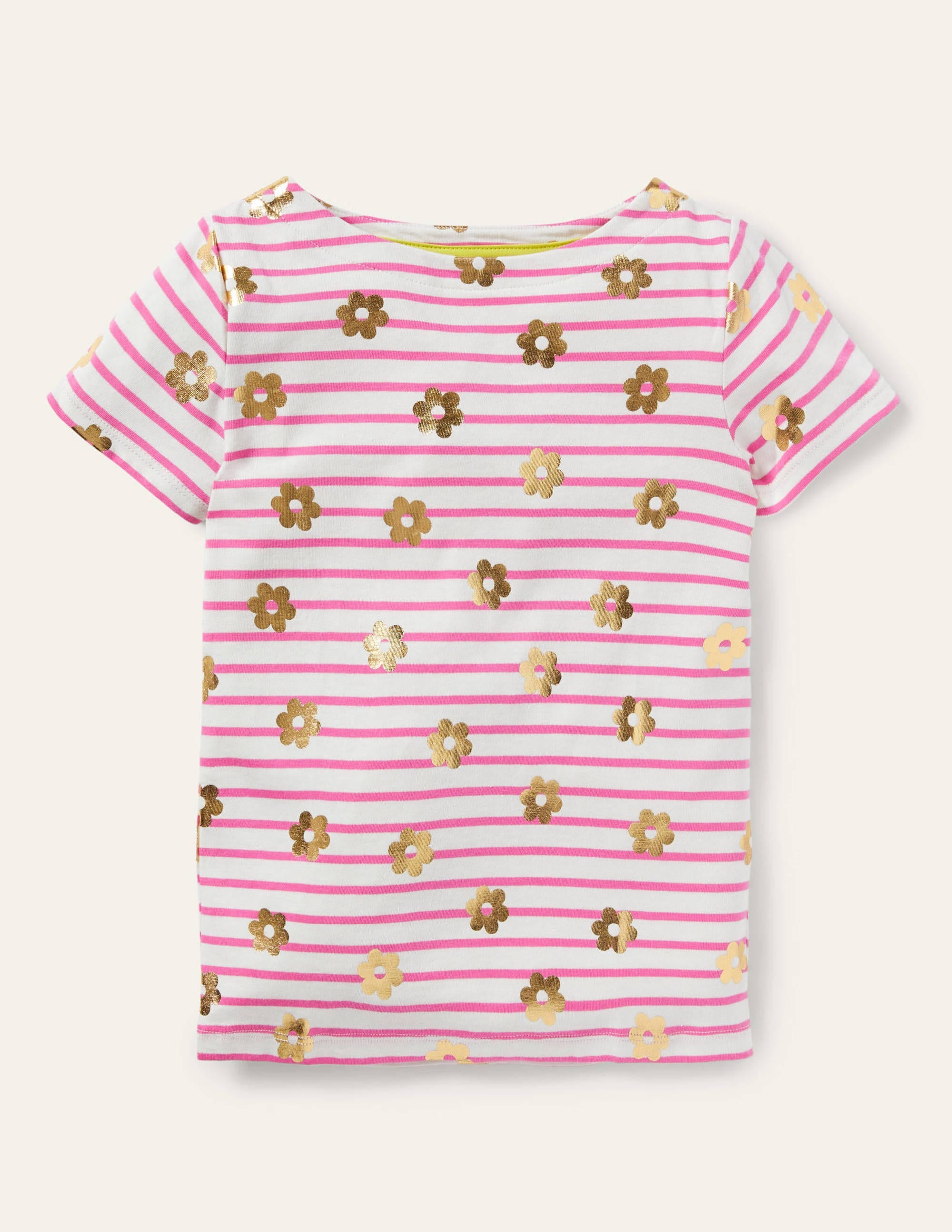  Short-sleeved Breton-Strawberry Pink/ Ivory Daisy、mySite、ashleygrahame