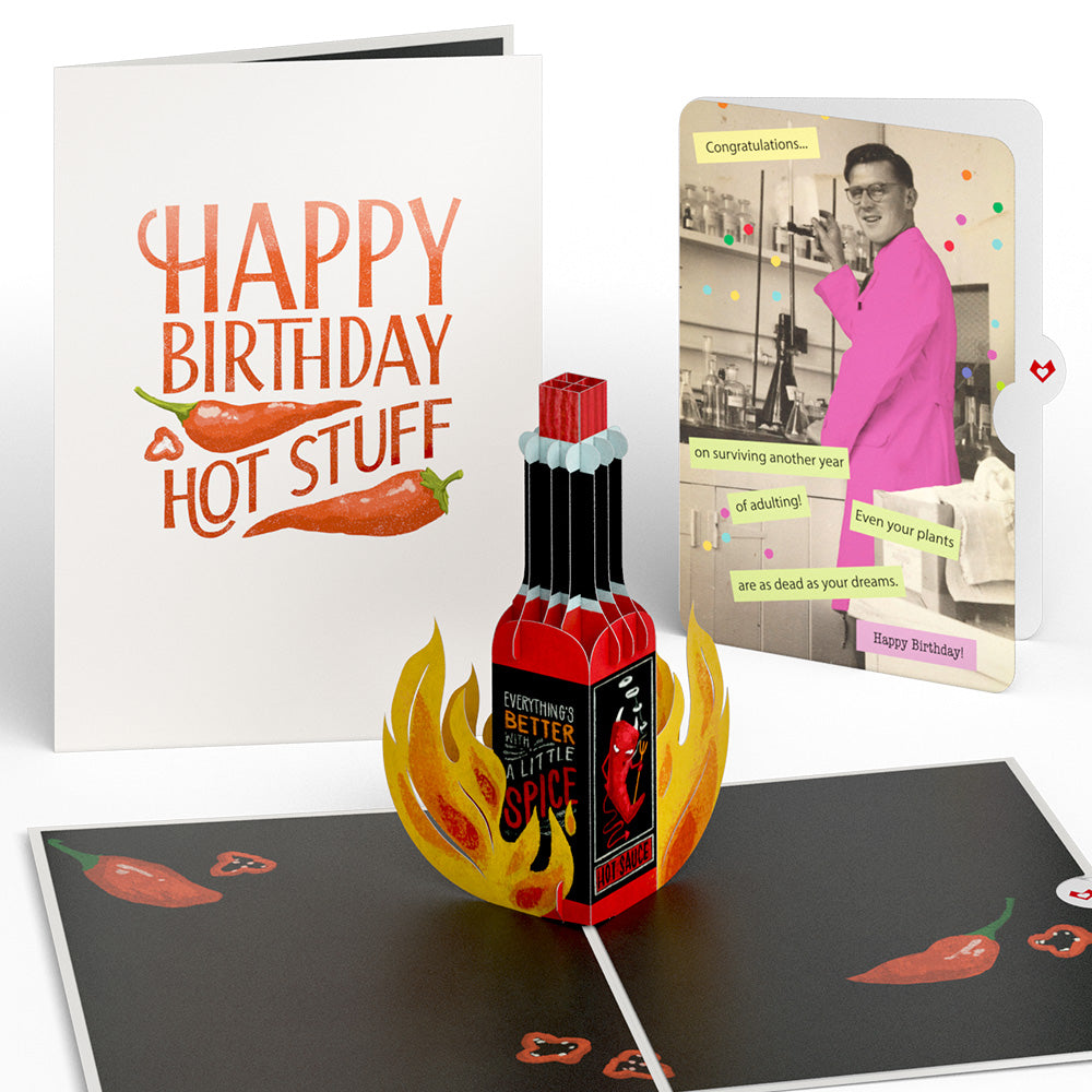 Happy Birthday Hot Stuff Pop-Up Card and Sentiment Set、mySite、solidvoid
