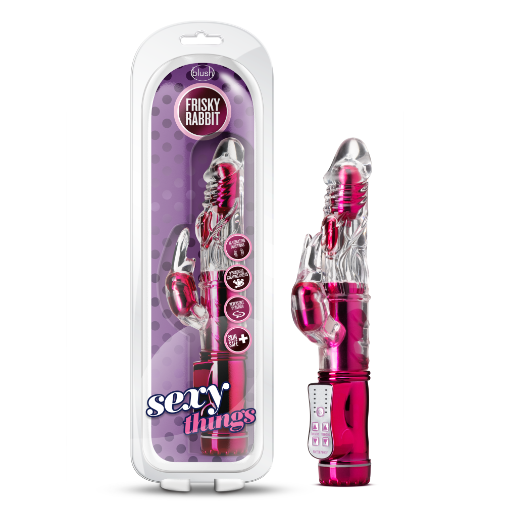 Sexy Things By Blush® | Frisky Rabbit Pink 9-Inch Rabbit Vibrator、mySite、bottomscart