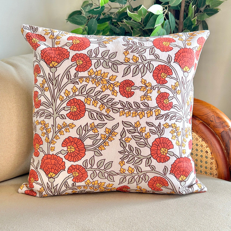 Cotton Printed Cushion Cover | Multicolour | 40 x 40 cm | Set of 2、mySite、camillekostekn