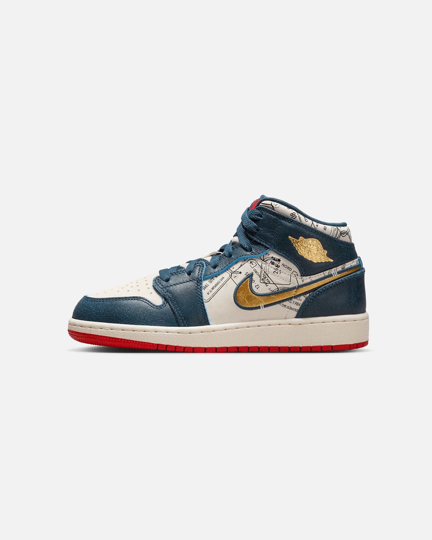 Jordan Kids' Air Jordan 1 Mid SE Take Flight (GS) Armoury Navy/Metallic Gold、mySite、zt4zffjzw