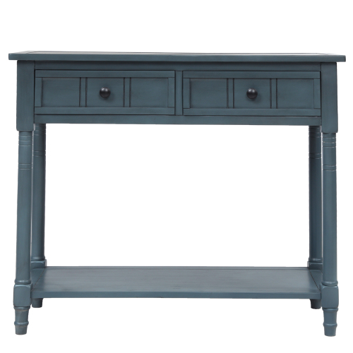 TREXM Daisy Series Console Table Traditional Design with Two Drawers and Bottom Shelf (Espresso)、、casual