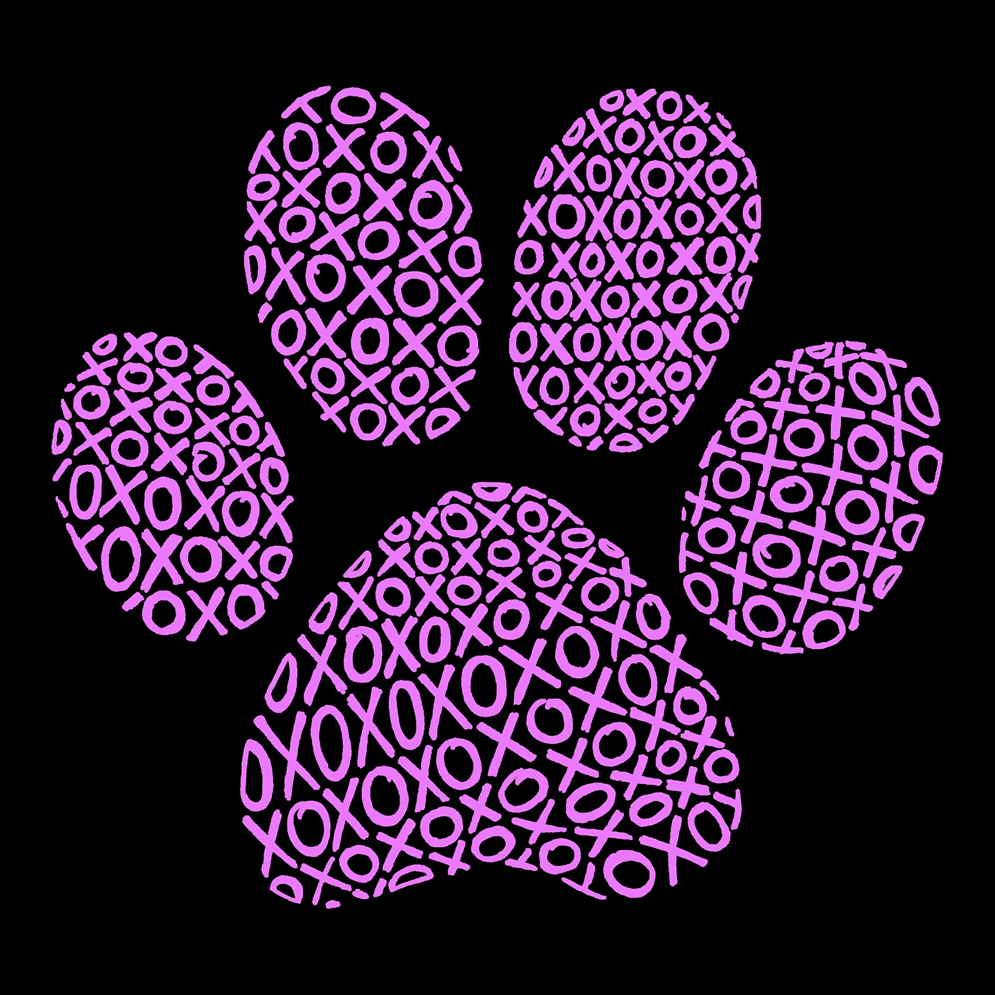 XOXO Dog Paw - Women's Word Art T-Shirt、mySite、camillekostekn