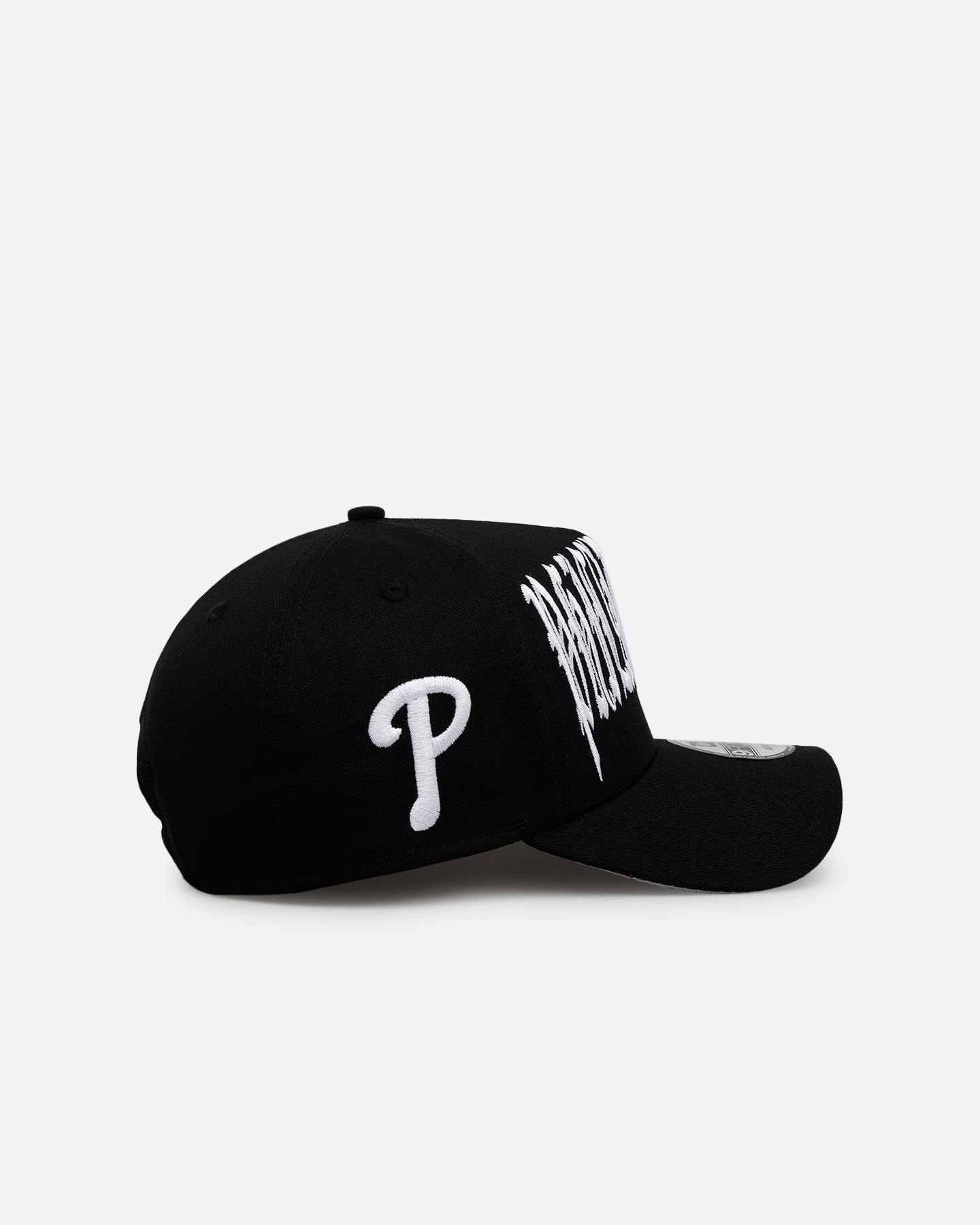 New Era Philadelphia Phillies 'Oversized Gothic Script Crown' 9FORTY A-Frame Snapback Black/White、mySite、zt4zffjzw