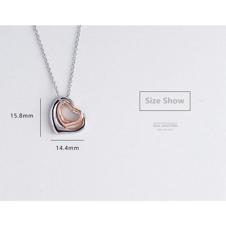 Double Heart Sterling Silver Pendant-Gorgeous and Fine Quality!、mySite、g9winljtr