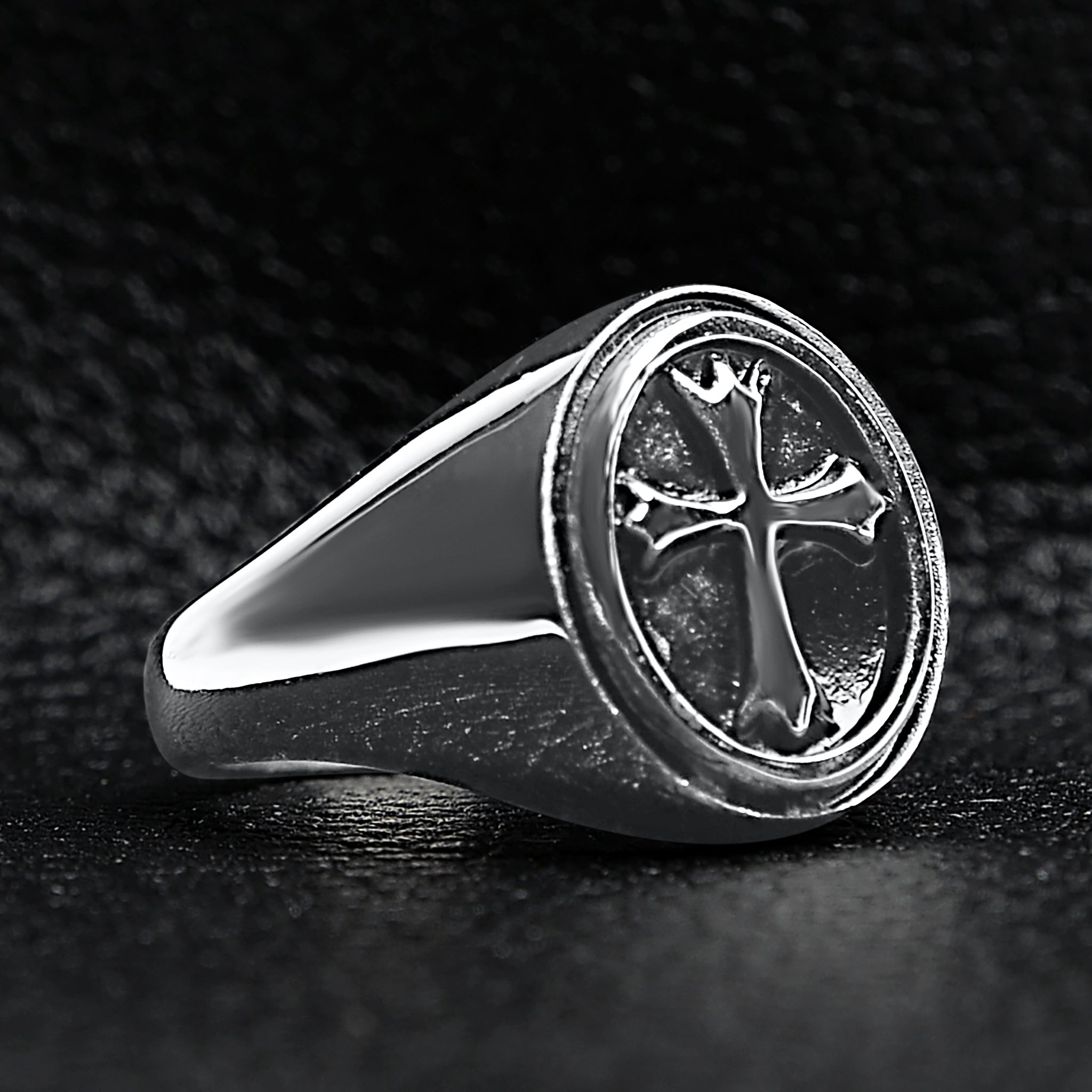 Stainless Steel Polished Cross Signet Ring / SCR2215、mySite、dreamappss