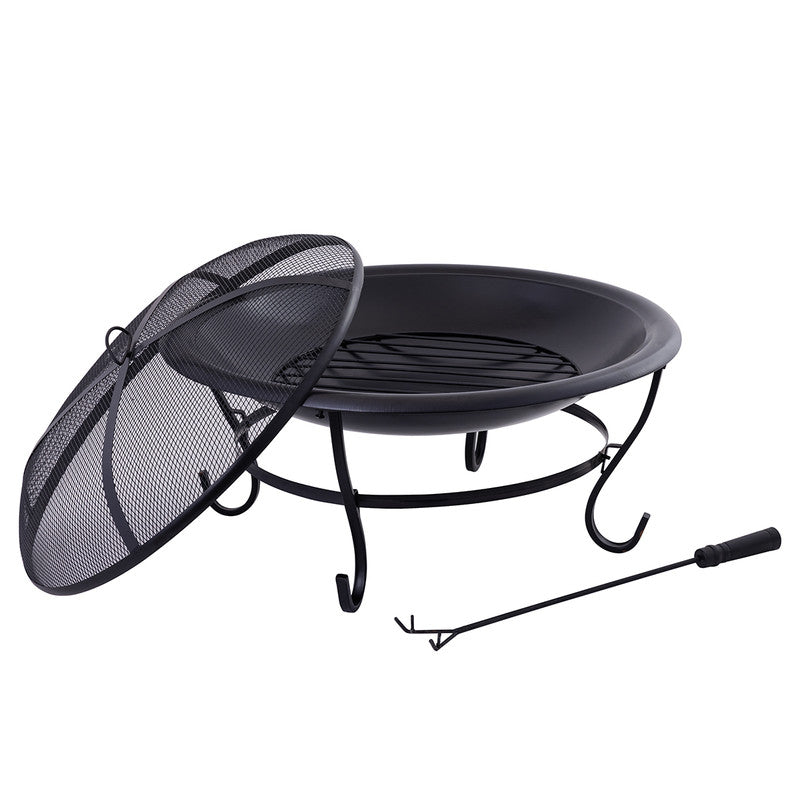 Iron Firepit With Lid | Black、mySite、camillekostekn
