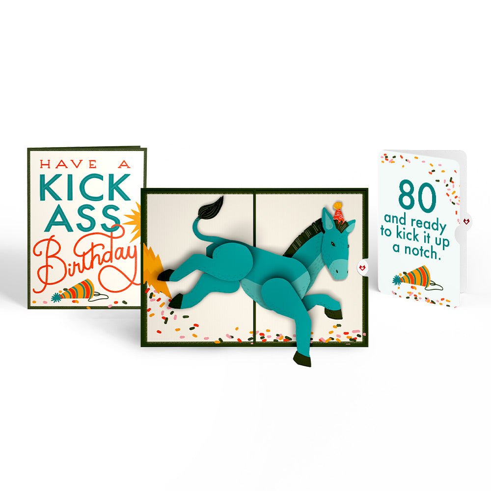 Kick Ass Birthday Pop-Up Card and 80th Kick It Up Sentiment Set、mySite、solidvoid