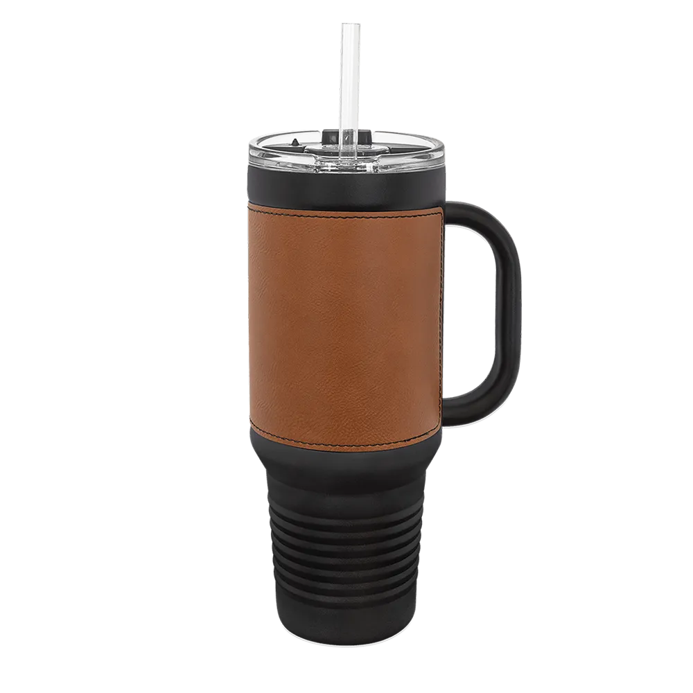 Polar Camel 40 oz. Laserable Leatherette Travel Mug、mySite、noshort