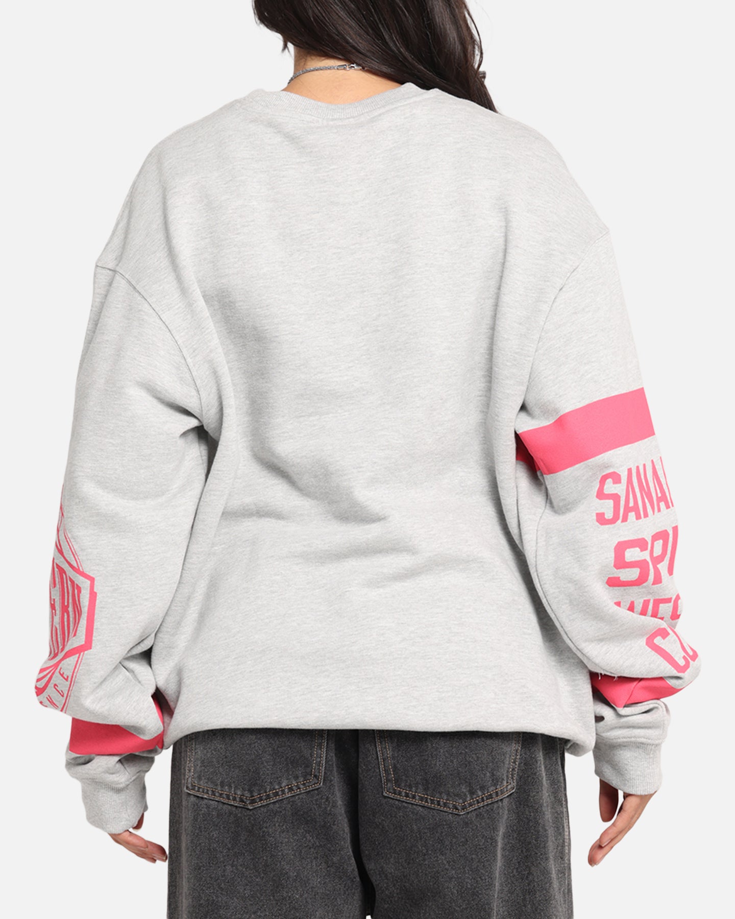 Mitchell & Ness San Antonio Spurs Letterform Crewneck Grey Marle、mySite、zt4zffjzw