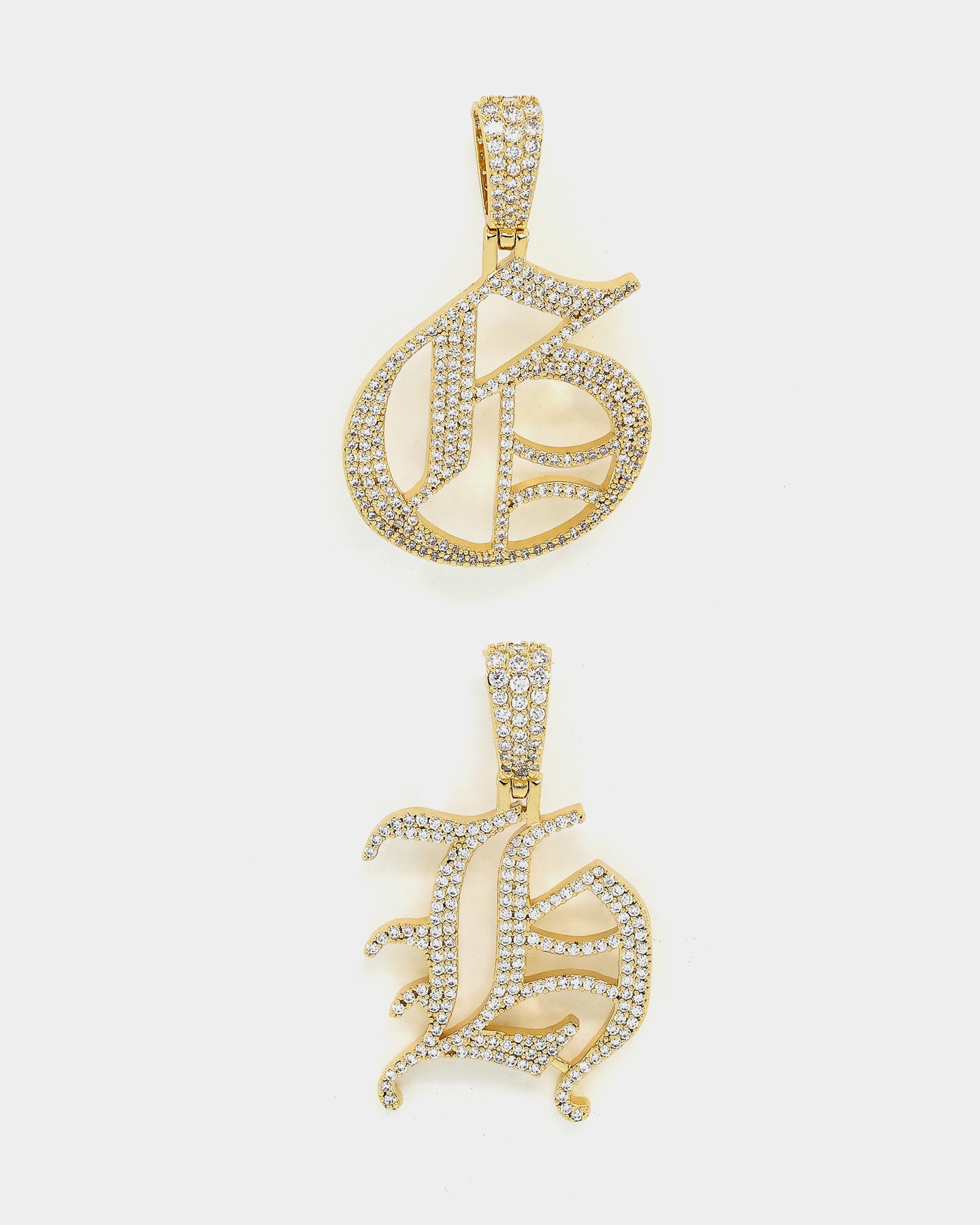 Saint Morta Gothic Iced Letter Pendant Iced Gold、mySite、zt4zffjzw