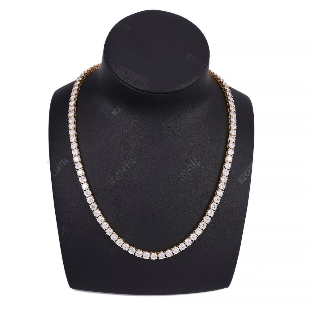 5MM Diamond Tennis Chain 14K Solid Yellow Gold、mySite、hinf8tx79