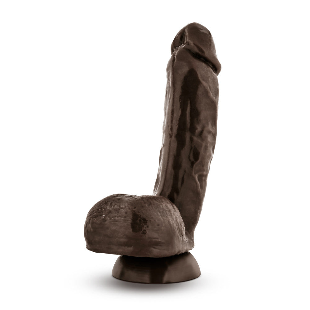 X5 By Blush® | Hard on Realistic G-Spot Brown 8.5-Inch Long Dildo With Balls & Suction Cup Base、mySite、bottomscart