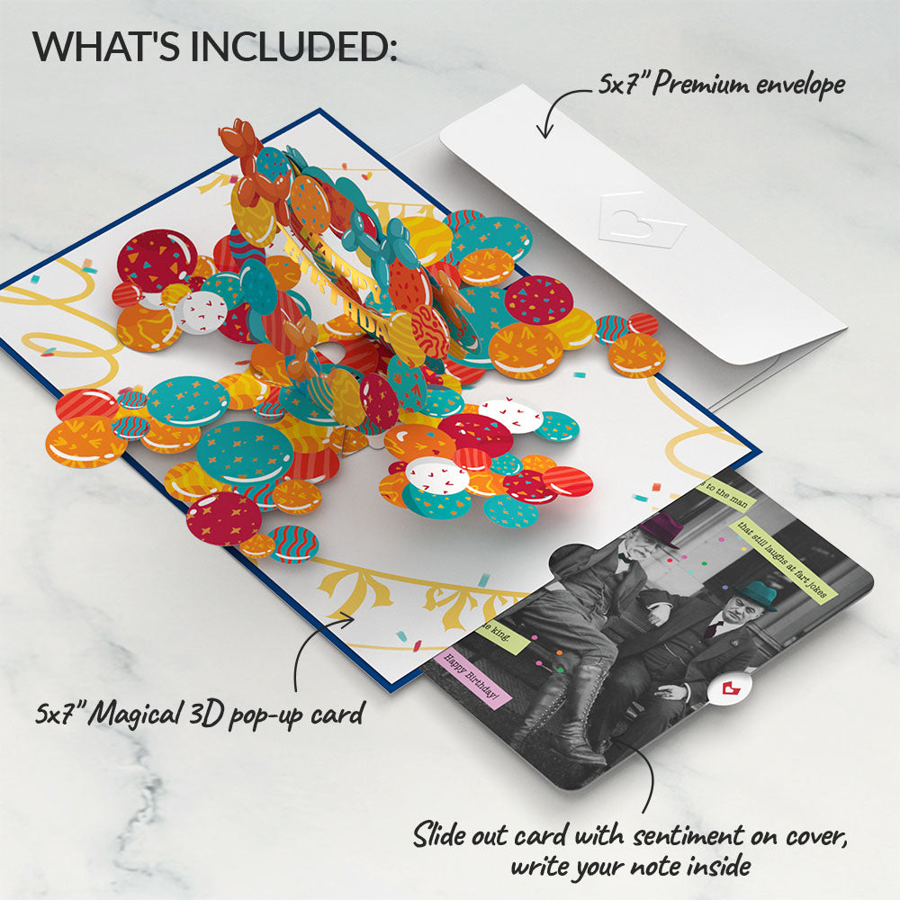 Happy Birthday Banner and Balloons Pop-Up Card and Sentiment Set for Any Man、mySite、solidvoid