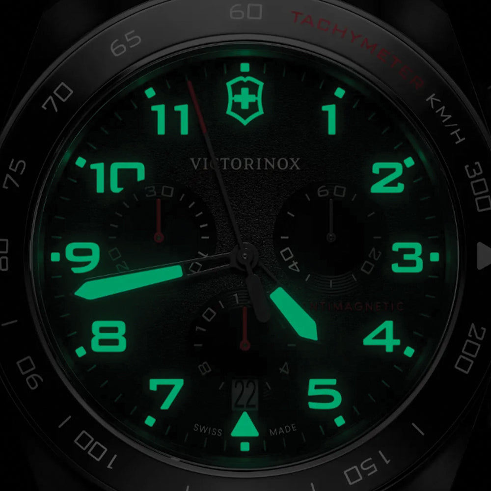 Swiss Army Chrono Quartz 42mm - Black on Black and Red Rubber Strap、mySite、botmansion