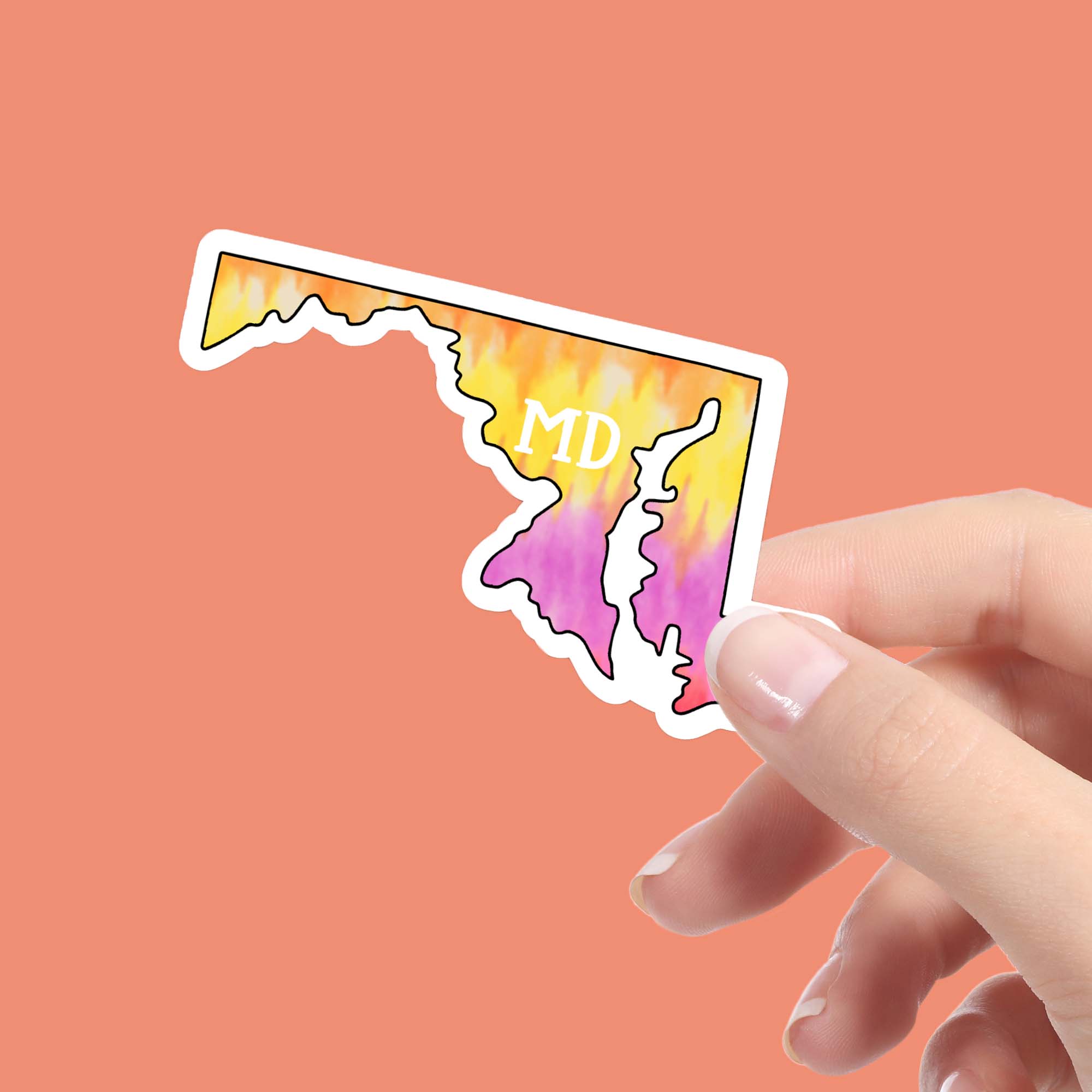  Maryland Tie Dye Stripes Sticker、mySite、elrpsem3k