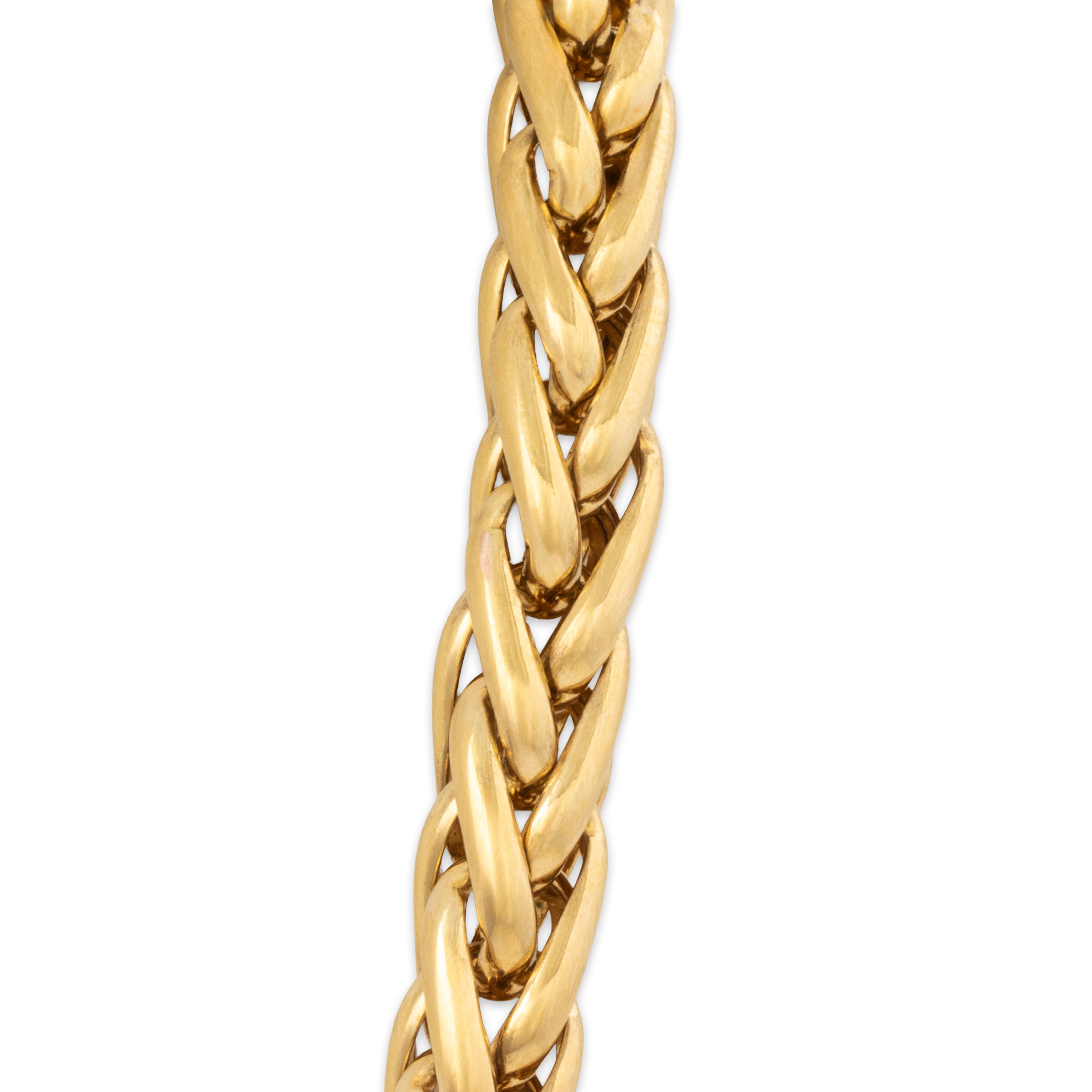 Vintage Italian 14k Yellow Gold Oversize Woven Chain Link Necklace 20、mySite、hinf8tx79