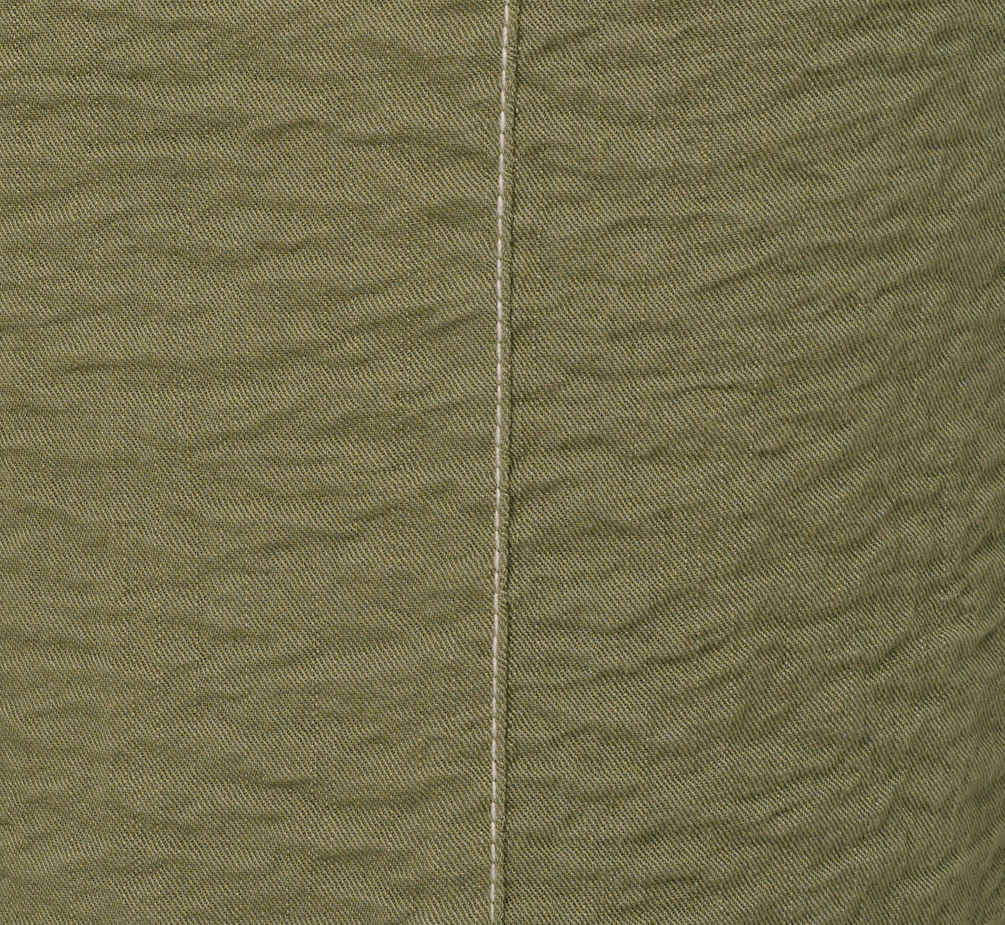 Contrast Stitching Crinkle Midi Pant In Oil Green Ivory、mySite、solidvoid