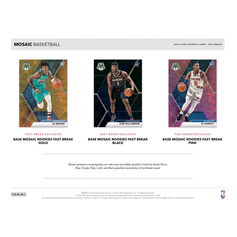 2019/20 Panini Mosaic Basketball Fast Break Box、mySite、waistdrama