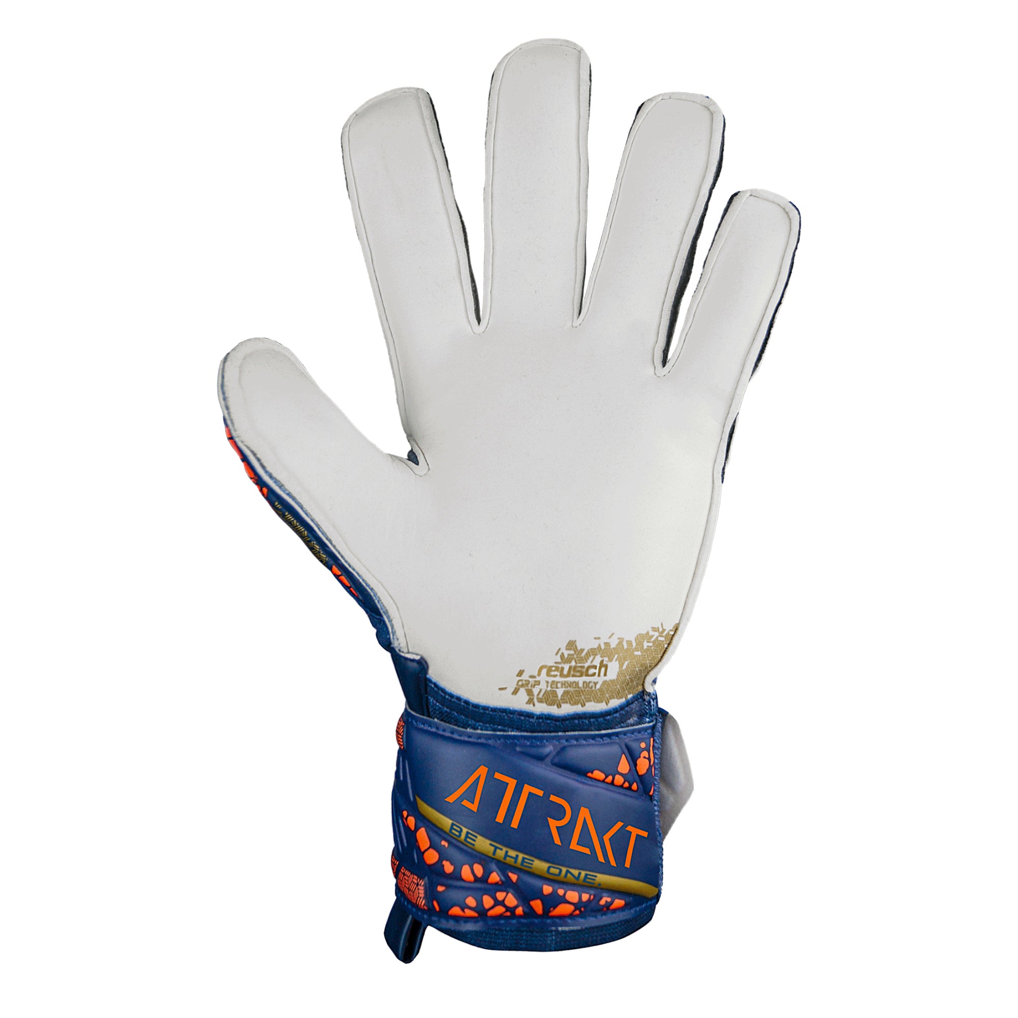 Reusch Men's Attrakt Grip Goalkeeper Gloves Premium Blue/Gold、mySite、noshort