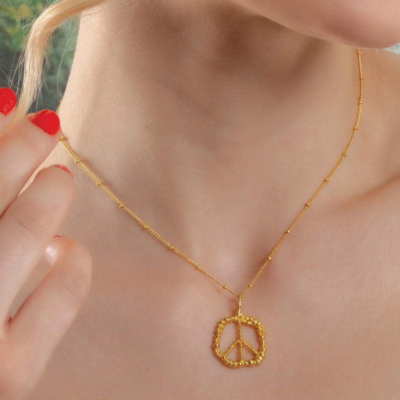 Peace Charm Necklace | 14K Gold Plated、mySite、camillekostekn