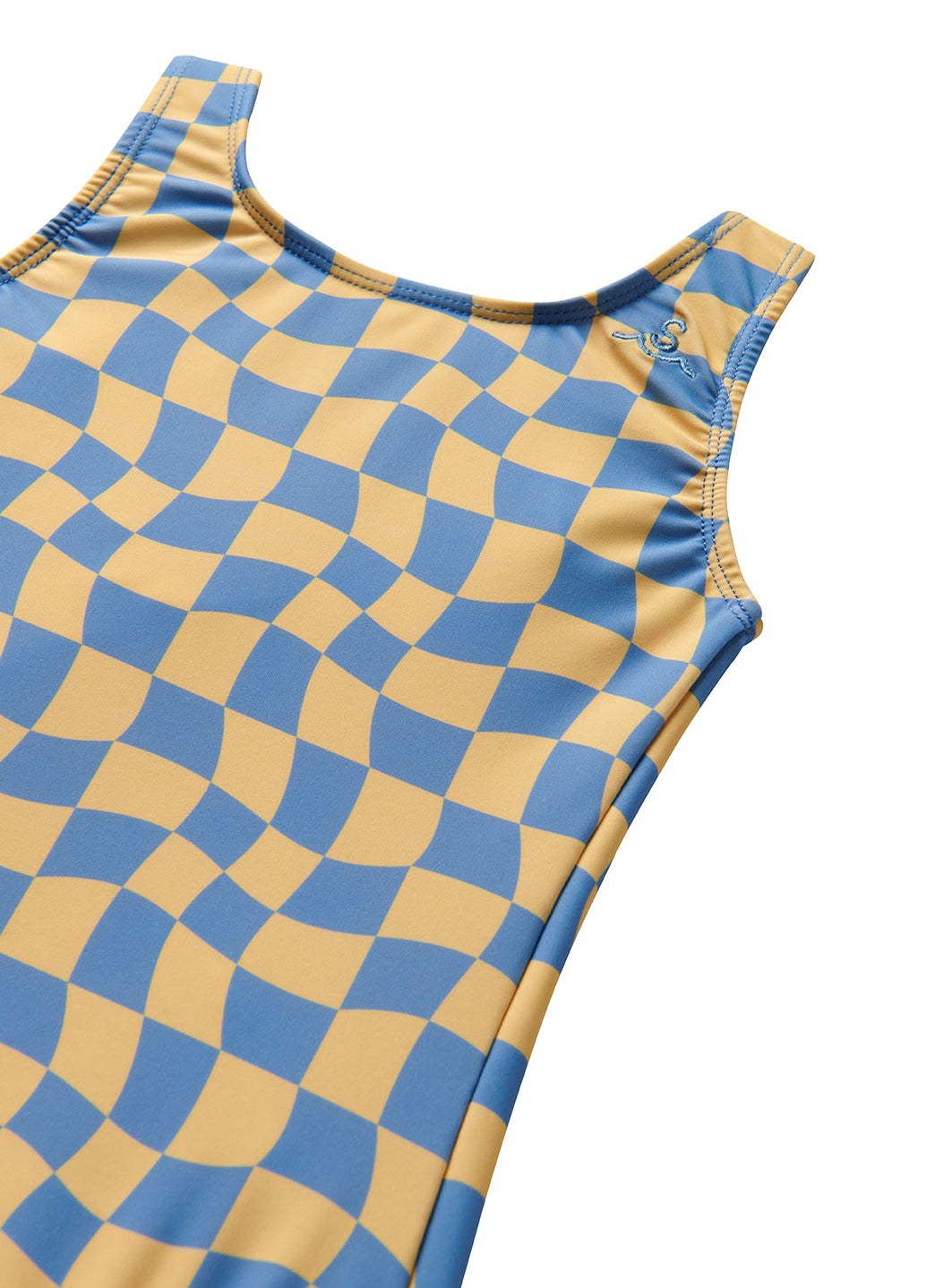 Seaesta Surf Girls' Print Wavy Checks One Piece Swimsuit (Little Kid, Big Kid)、mySite、noshort