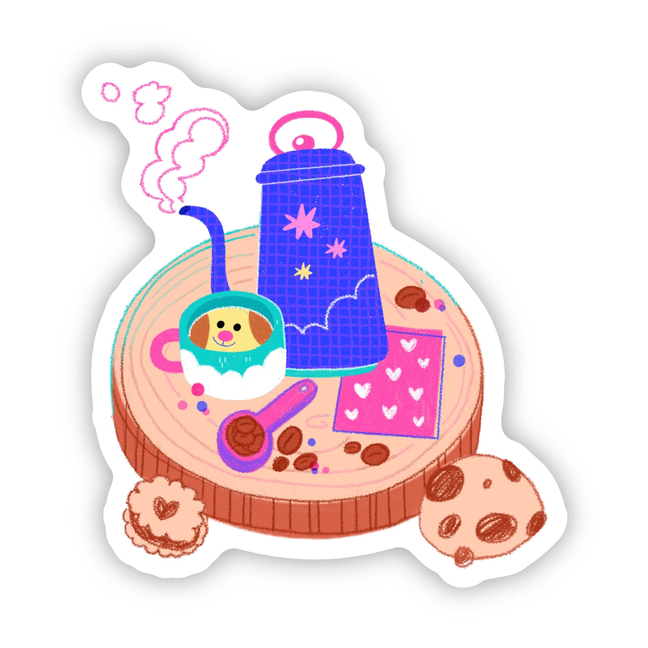  Cute Coffee Brewing Time Sticker、mySite、elrpsem3k