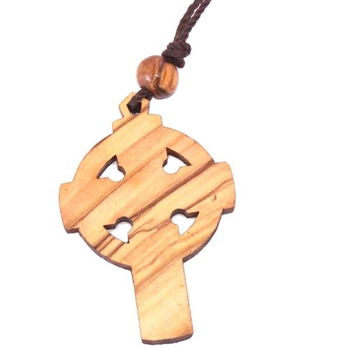 Celtic Olive wood Crucifix with Mother of Pearls (60cm / 23.5 inches, Cross is 5cm or 2 inches)、mySite、topwebapps