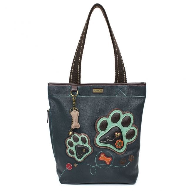 CHALA - TEAL PAW PRINT - EVERYDAY ZIP TOTE II*、mySite、g9winljtr