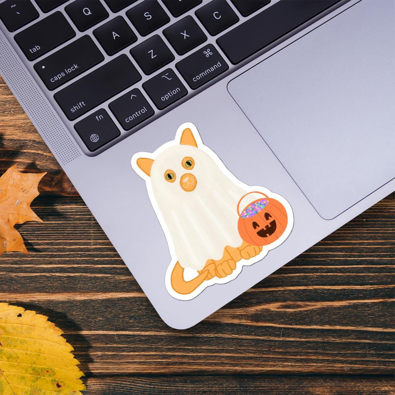  Cat In Ghost Costume Sticker、mySite、ghnorth