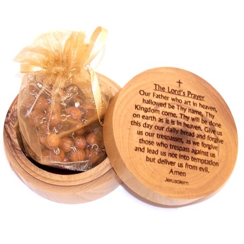 Olive wood Rosary with Earth from the Holy Land with Lord`s prayer box ( box ...、mySite、topwebapps