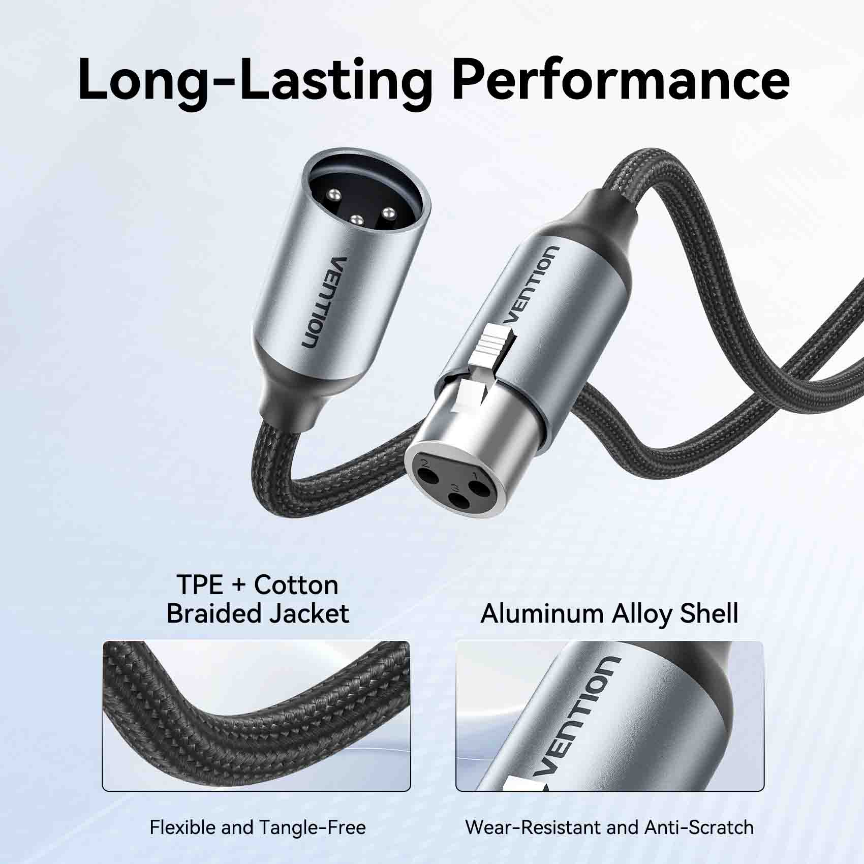 Vention XLR Male to XLR Female Microphone Cable、mySite、fannypackpong