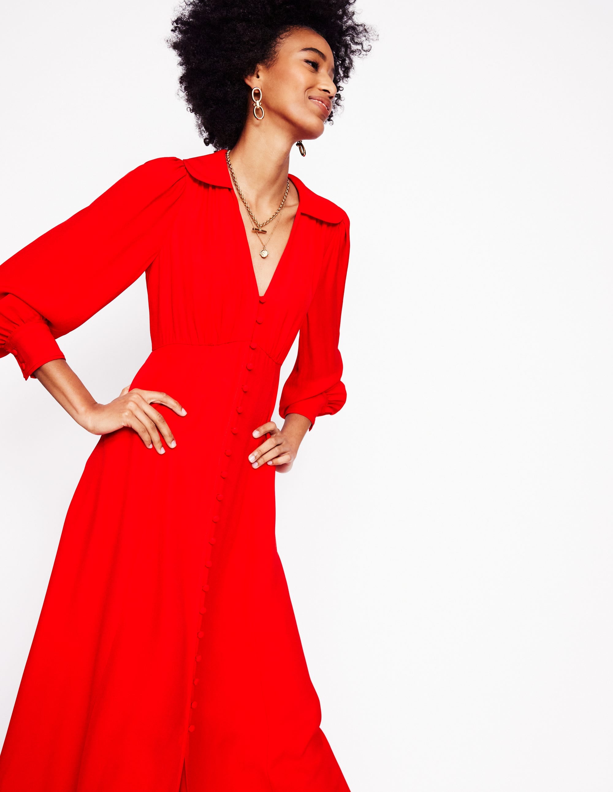  Scalloped Collar Tea Dress-Poppy Red、mySite、ashleygrahame