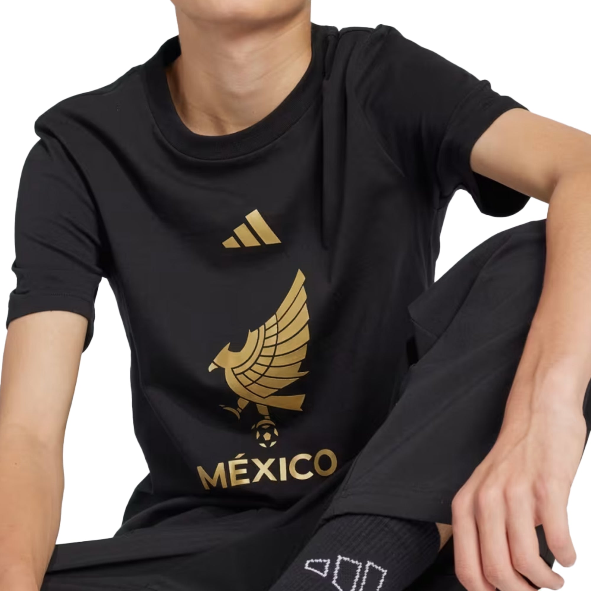 adidas Kids Mexico Gold 2025/26 DNA Tee Black/Gold、mySite、bottomscart