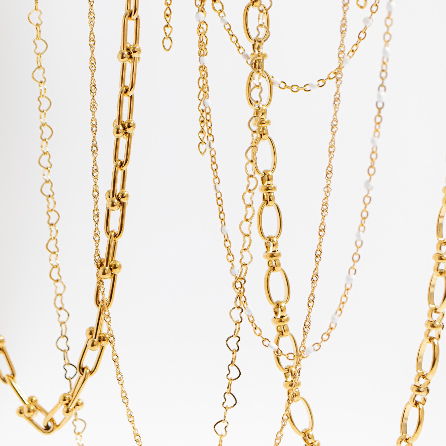 18K Gold PVD Stainless Steel Circle Charm Chain Necklace / CHN0104、mySite、dreamappss