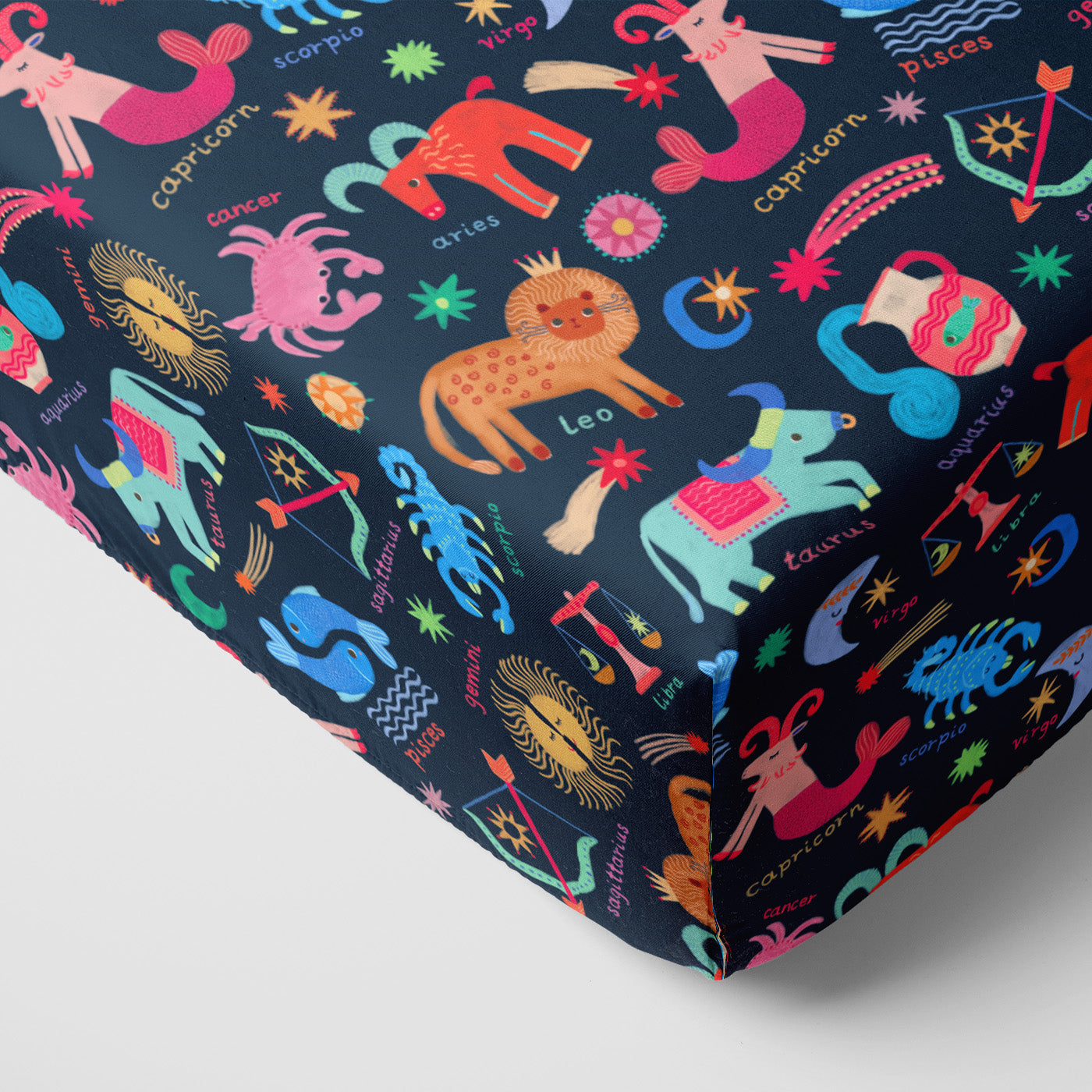 Star Signs Fitted Crib Sheet、mySite、g9winljtr