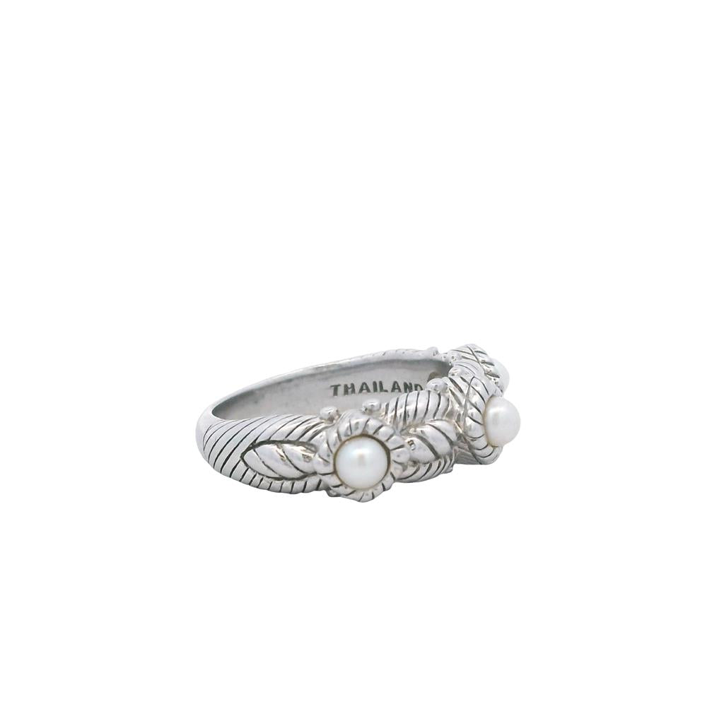 Estate Sterling Silver Judith Ripka Freshwater Pearl Band、mySite、botmansion