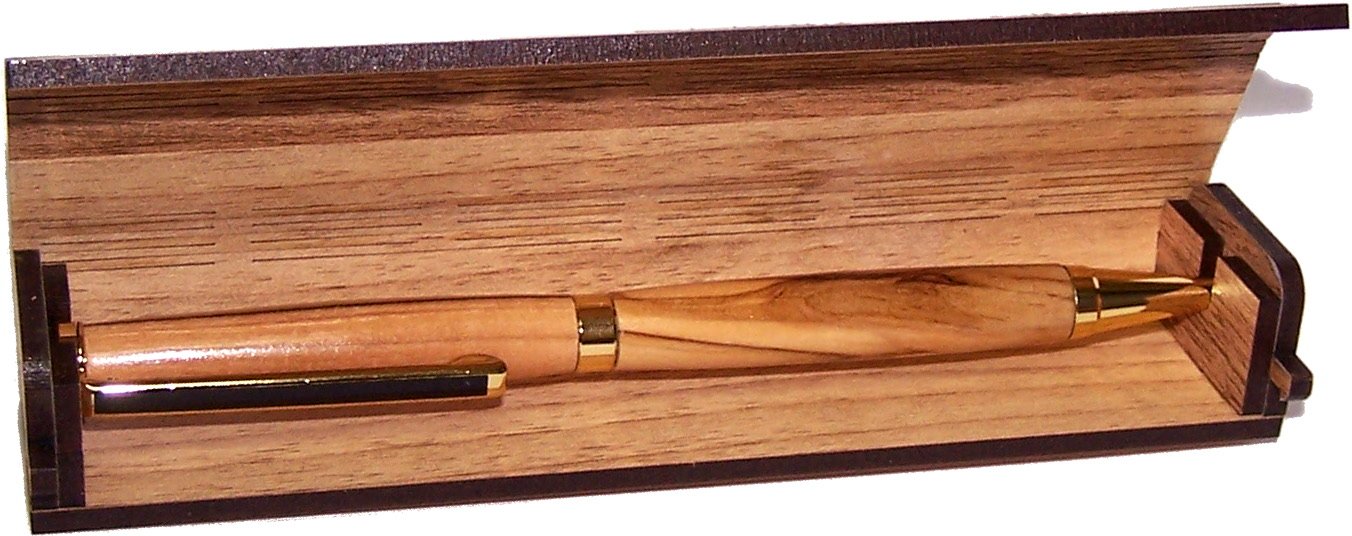  Handmade ballpoint pen handcrafted from Bethlehem Olive wood with wooden box - elegant and sleek design、mySite、elrpsem3k