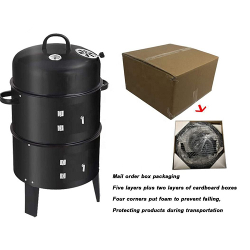 Outdoor double-layer grill, charcoal wood fired braising and smoking stove、、eastwooduniform