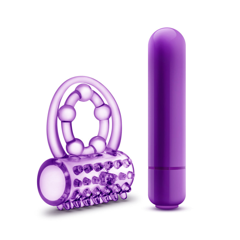 Play With Me By Blush® | The Player: Purple Vibrating Double Strap Penis Ring、mySite、bottomscart