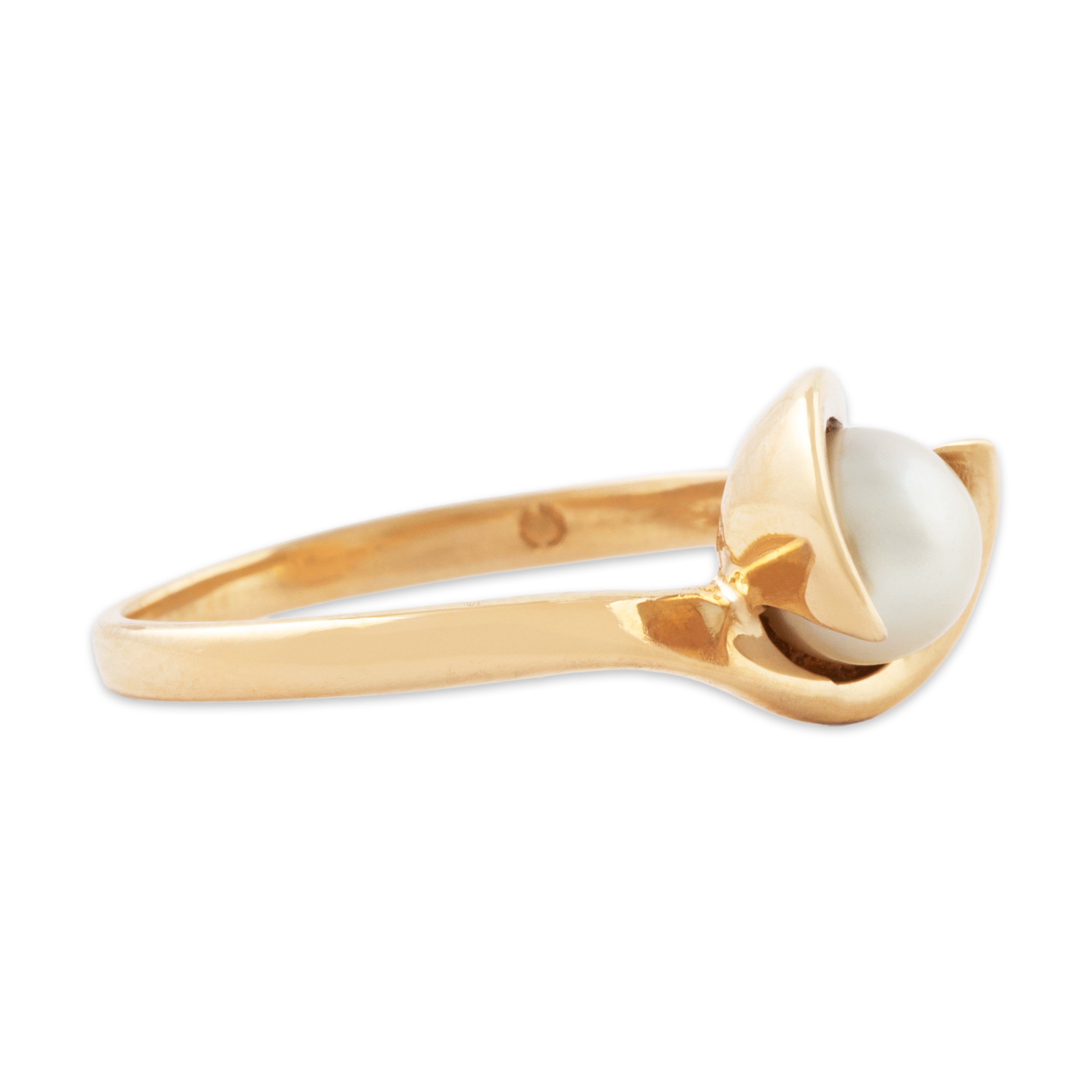 Vintage 14k Yellow Gold Pearl Pretty Swirl Ring 5.00、mySite、hinf8tx79