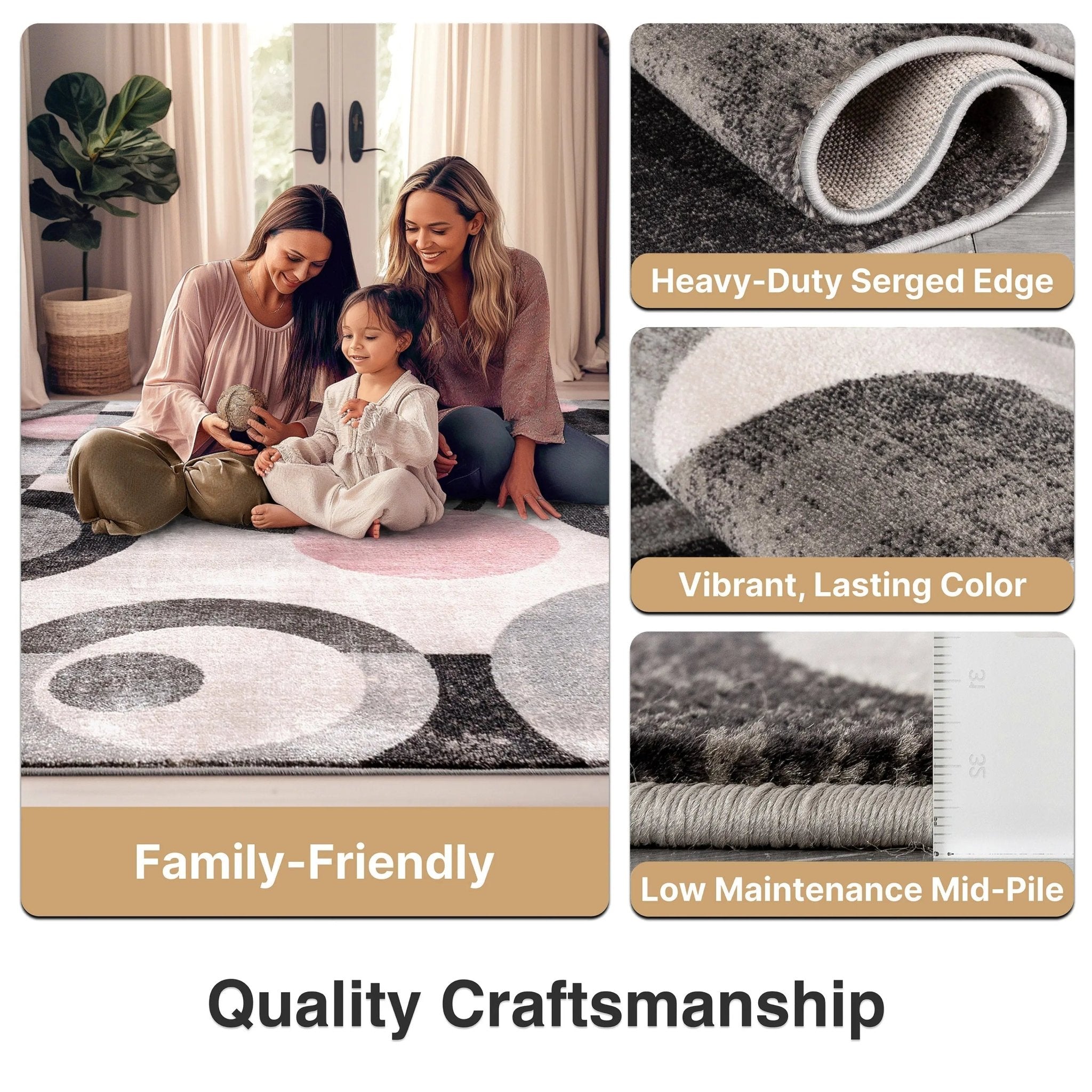 Avi Modern Geometric Grey Blush Rug、mySite、gigharbornorthrealestate