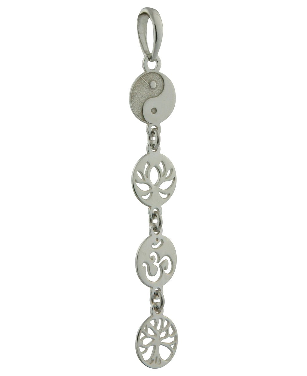 Dainty Sterling Silver Link Pendant with Meaningful Symbols、mySite、topwebapps