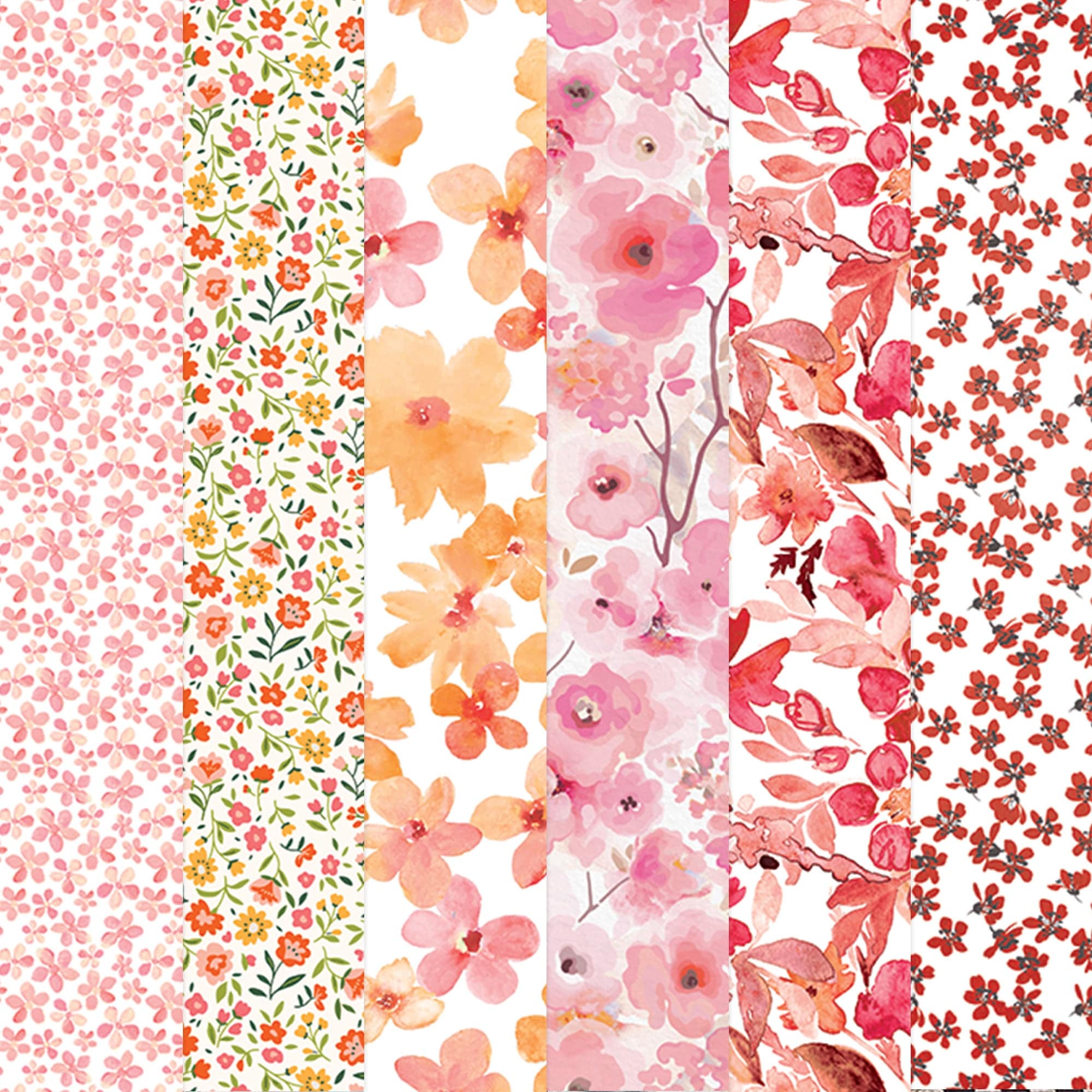  WARM FLORAL COLORWAYS PATTERN 12 X12 SCRAPBOOK PAPER SET、mySite、ghnorth