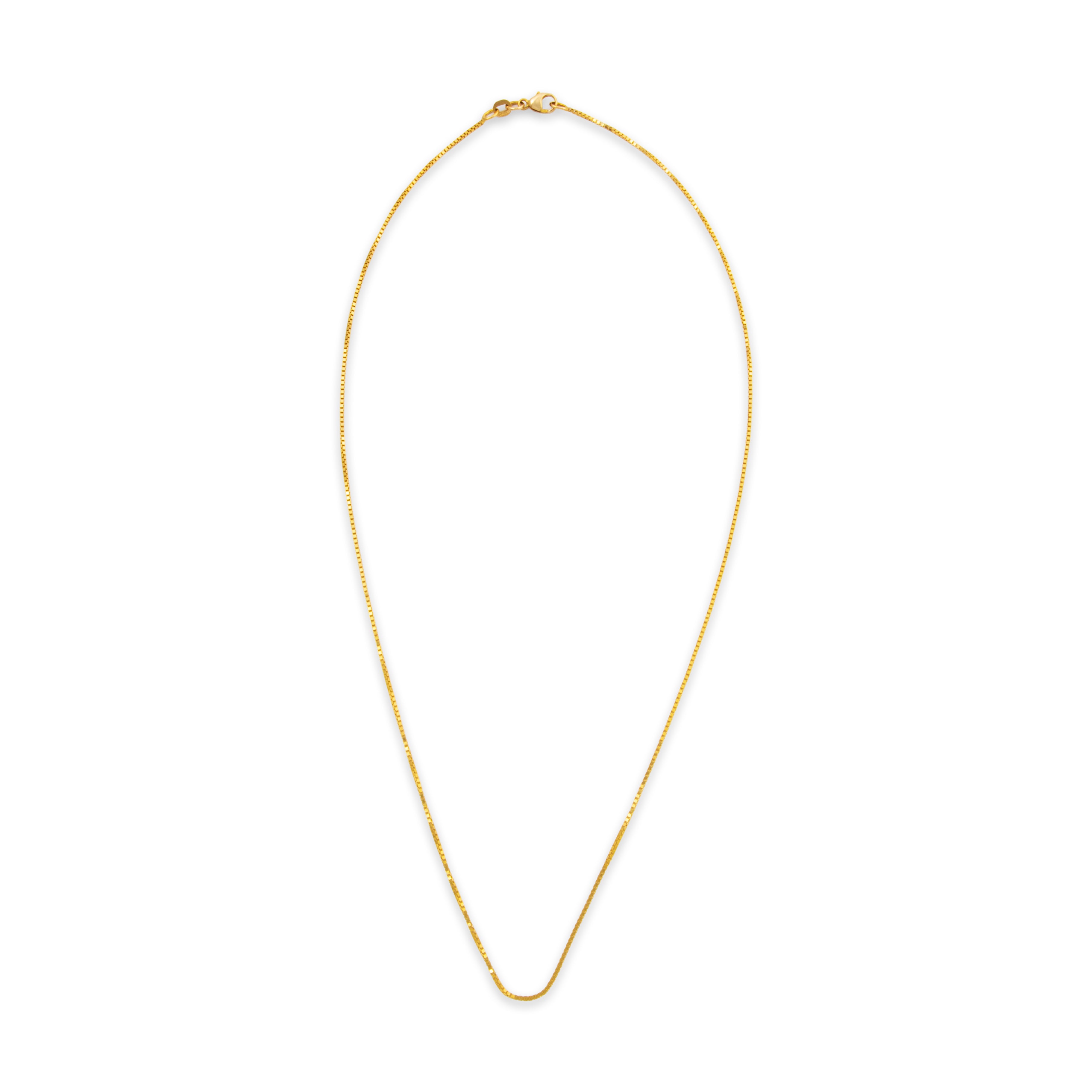 Vintage Italian 14k Yellow Gold Box Chain Necklace 18、mySite、hinf8tx79